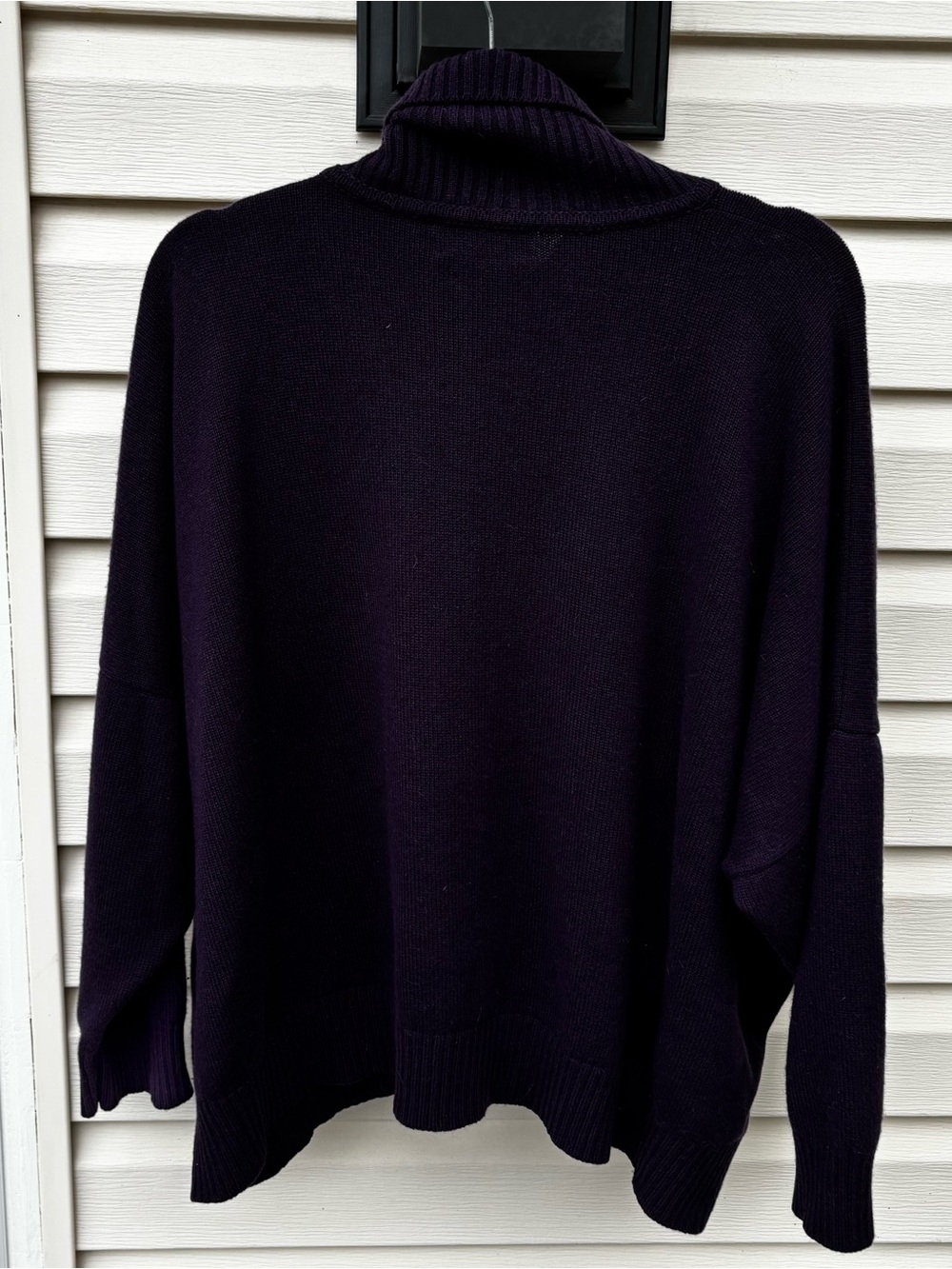 eskandar Ladies Cashmere Deep Plum Oversized Turtleneck Sweater-XXL